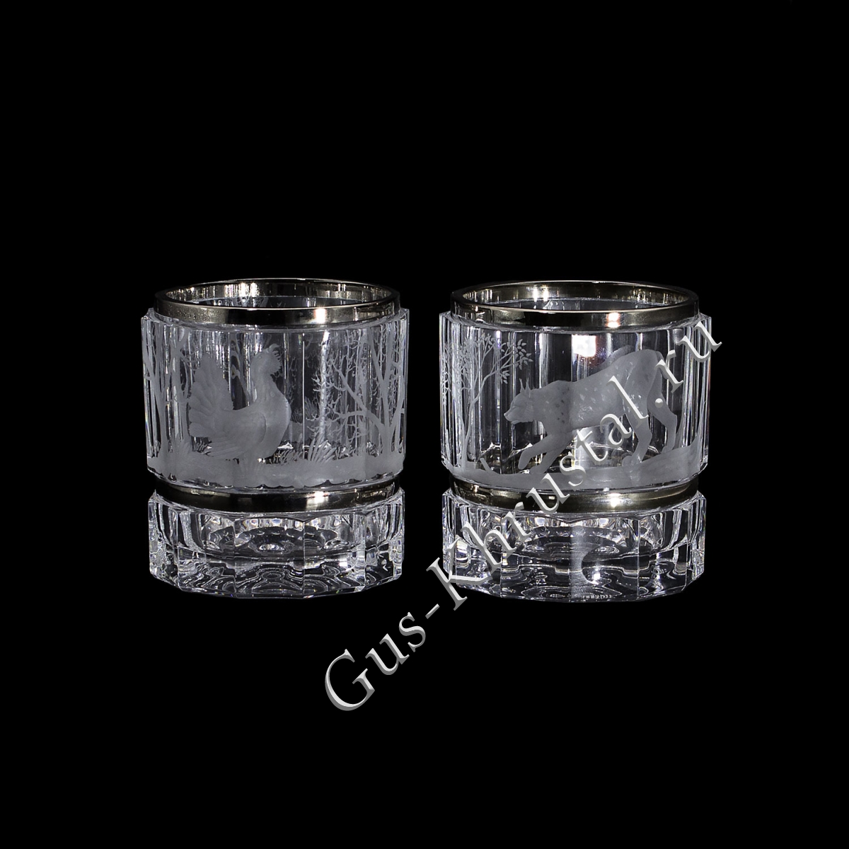 Набор Хрустальный "Охота" в подарочной упаковке 2 стакана