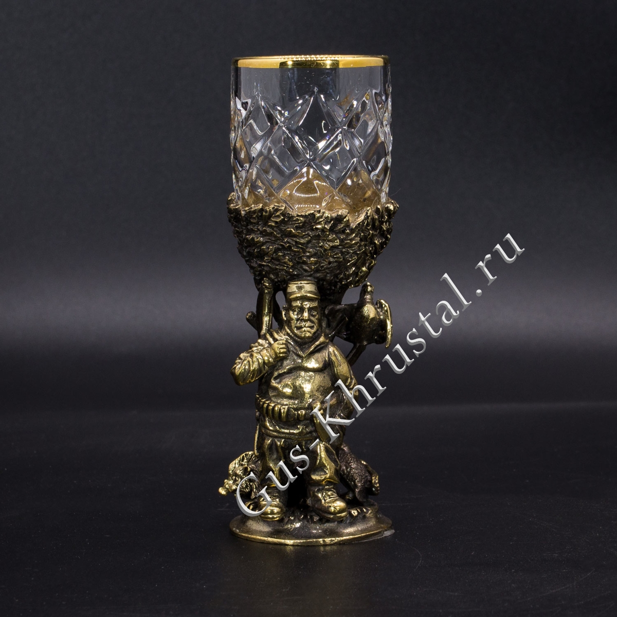 Набор Рюмок Хрустальный "Охота" в подарочном футляре 3 шт