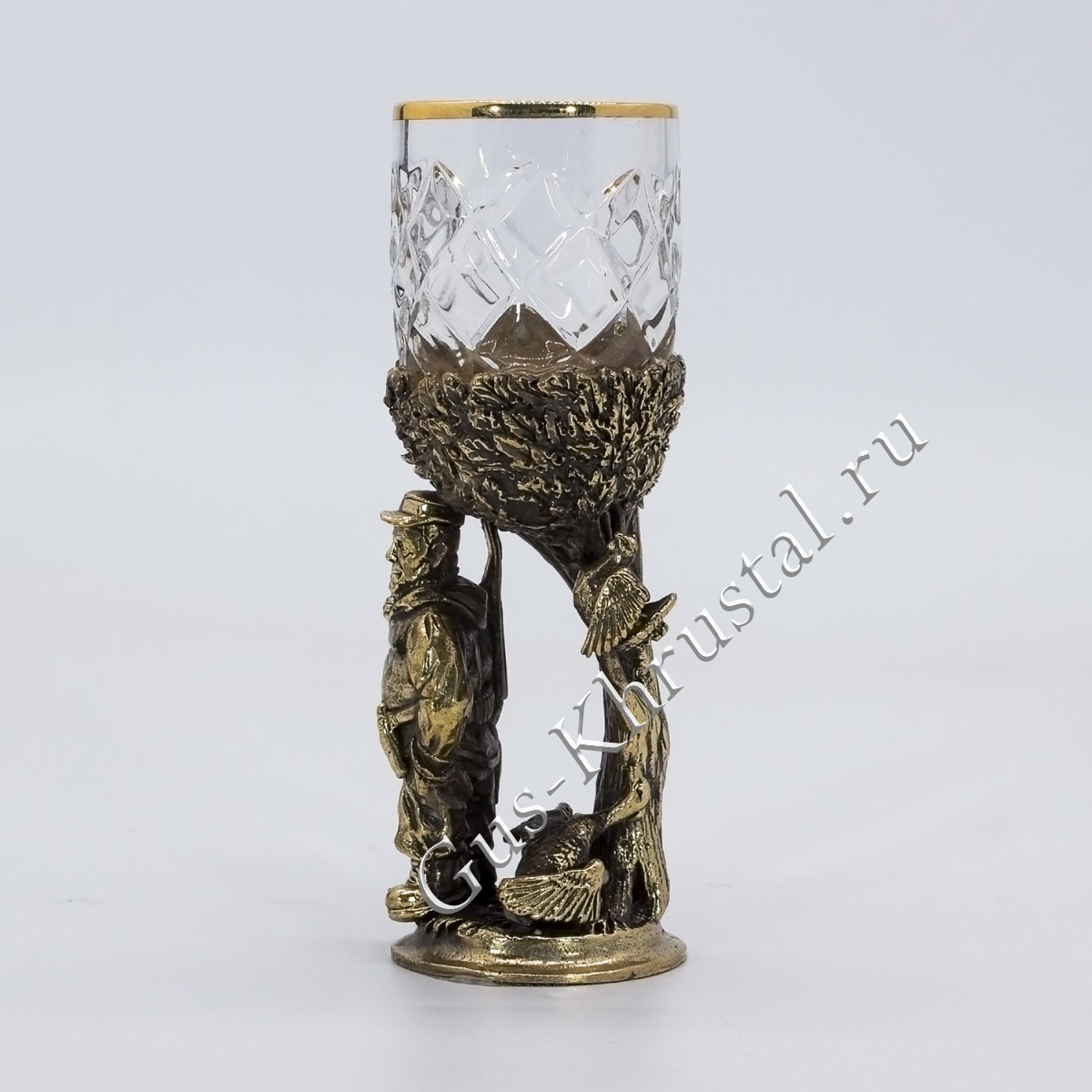 Набор Рюмок Хрустальный "Охота" в подарочном футляре 3 шт