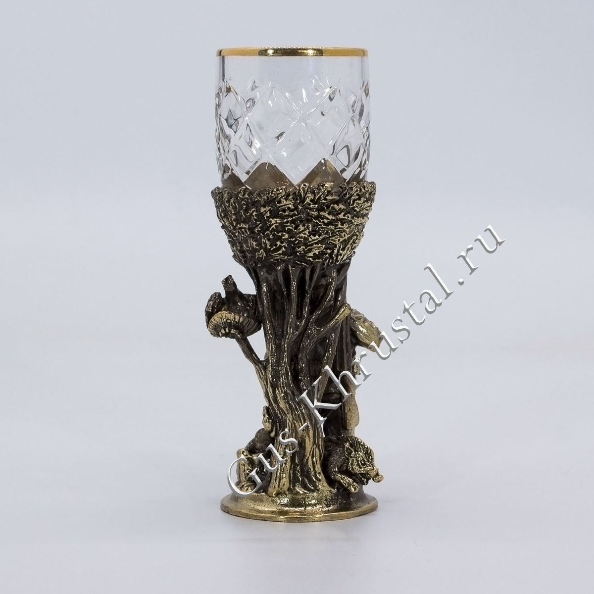 Набор Рюмок Хрустальный "Охота" в подарочном футляре 3 шт