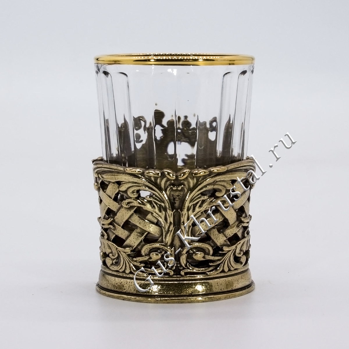 Набор Стопок Хрустальный "Герб России" в подарочном футляре 3 шт